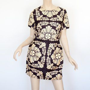 Vtg Jacquart Textured Womens Dress Bubble Small